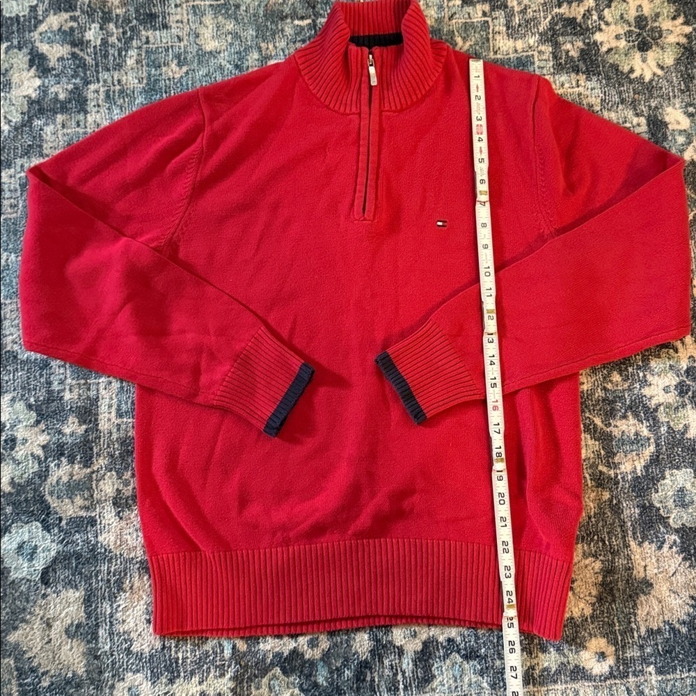 Tommy Hilfiger Red Premium Cotton Pullover Sweater. Medium